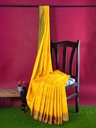  Yellow Soft Silk Saree with Contrasting Green Border and Unstitched Blouse