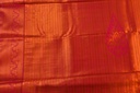 Wine Color Semi Silk with Copper Zari and Pink Border