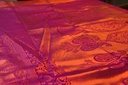 Magenta Color Semi Silk with full Jacquard Weaving