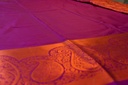 Magenta Color Semi Silk with full Jacquard Weaving