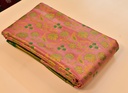Pastel Pink Meenakari Tissue Semi Silk with Green Border