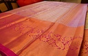 Pastel Green Meenakari Tissue Semi Silk with Pink Border