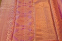 Pastel Green Meenakari Tissue Semi Silk with Pink Border