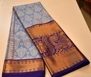 Pastel Blue - Tissue Semi Silk with Silver Zari Weaving