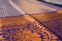 Pastel Blue - Tissue Semi Silk with Silver Zari Weaving