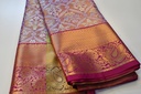 Pastel Pink - Tissue Semi-Silk Saree with Silver Zari Weaving