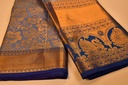 Pastel Blue - Tissue Semi-Silk Saree with Silver Zari Weaving