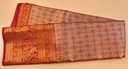 Dual-Shade Pink & Grey Tissue Semi-Silk Saree with Silver-Gold Zari Weaving