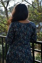 Floral Navy Blue Two-Piece Kurti Set