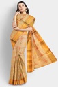 Half White Saree with Golden Zari and Geometrical Motif with Unstitched Blouse  INR₹94000