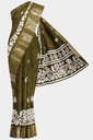 Amonra Fabrics Dola Silk Saree with Unstitched Blouse (Mehendi Green)