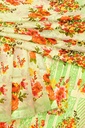 Butter Chiffon Saree with Floral Pattern and Unstitched Blouse (Pastel Green)