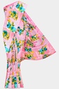 Butter Chiffon Saree with Floral Pattern and Unstitched Blouse (Pastel Pink)
