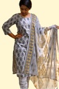 Grey Three-Piece Kurti Set