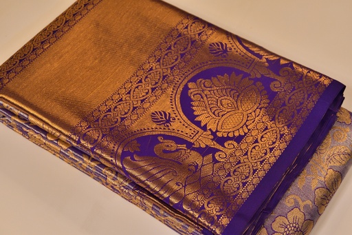 Lavender - Tissue Semi-Silk Saree with Silver Zari Weaving